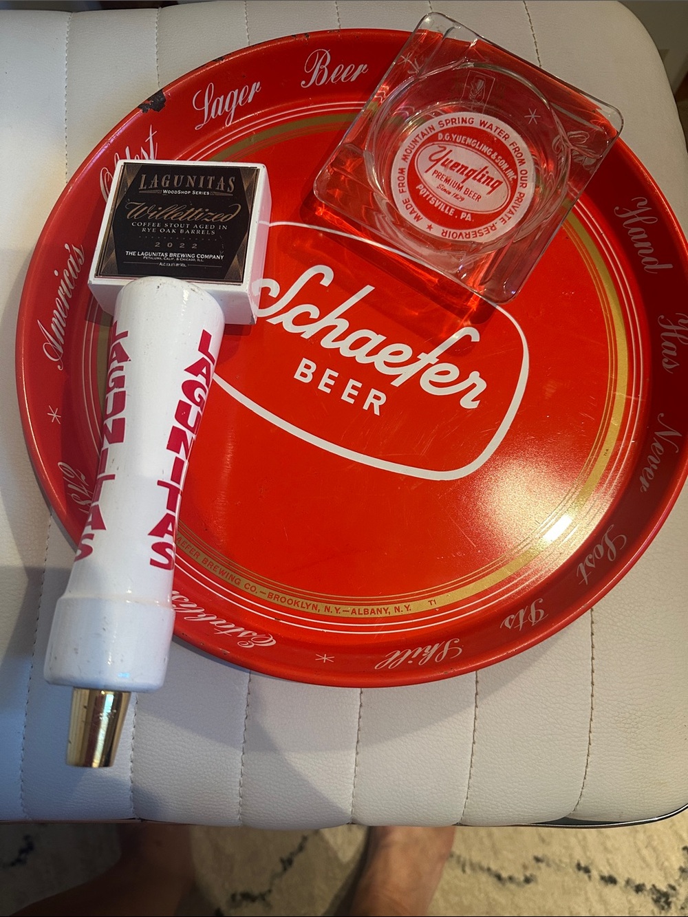 Schaefer Beer Red Metal Serving Tray and 2 more items